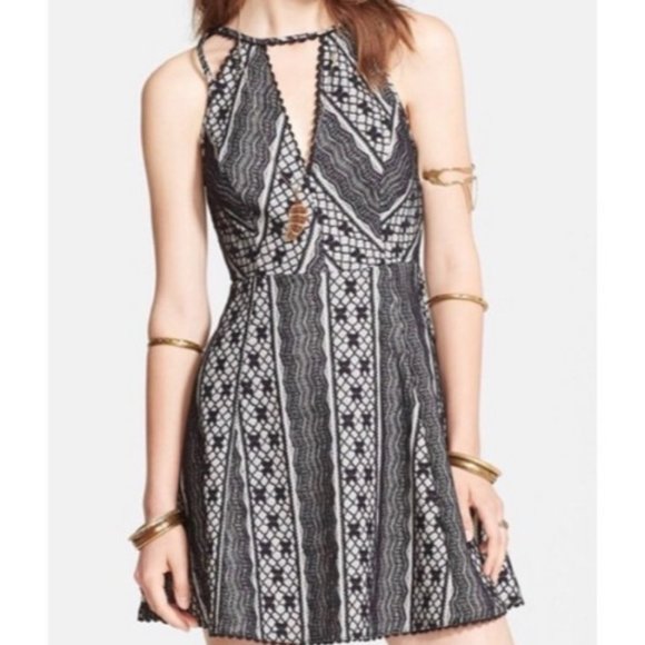 FREE PEOPLE Missed Connections Fit & Flare Dress 10 Fits Like 8 - Picture 1 of 10